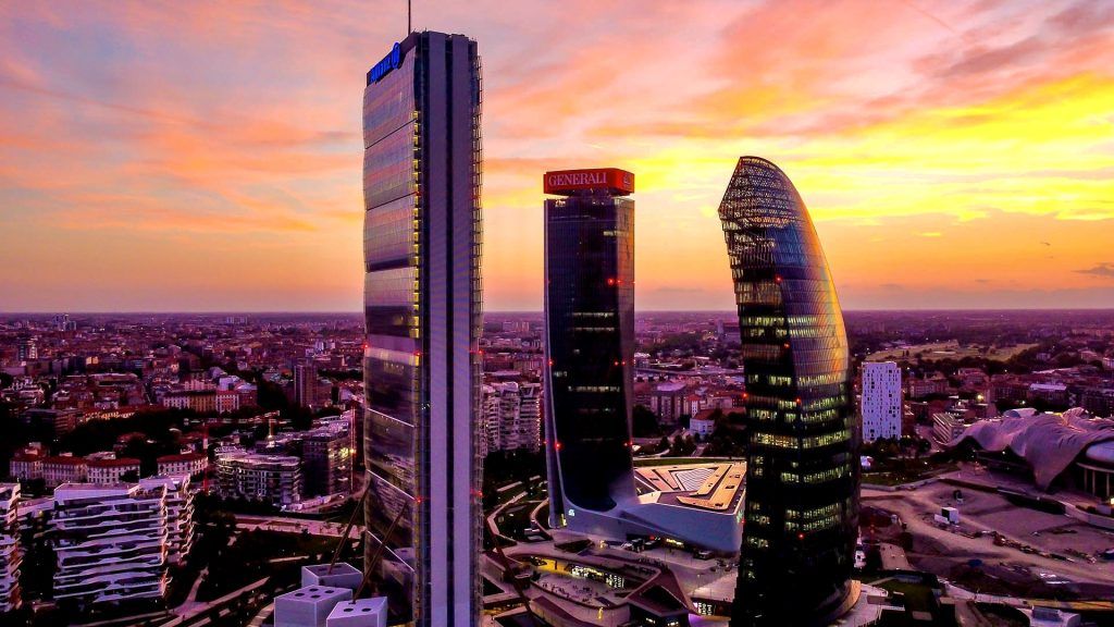 Glass,Buildings,In,Europe,City,Life.,Aerial,View,Of,Modern